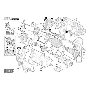 Запчасти для ударной дрели Bosch PSB 650 RE 230 V 0603386180, деталировка 1 Запчасти для ударной дрели Bosch PSB 650 RE 230 V 0603386180, деталировка 1