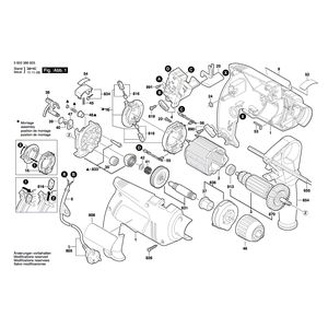 Запчасти для ударной дрели Bosch PSB 650 RE 230 V 0603386603, деталировка 1