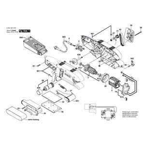Запчасти для ленточной шлифовальной машины Bosch PBS 7 A 230 V 0603391003, деталировка 1