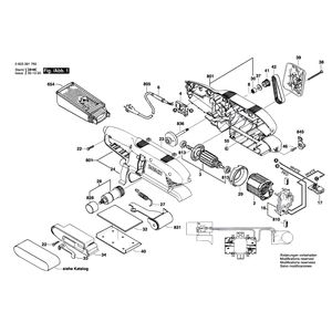 Запчасти для ленточной шлифовальной машины Bosch PBS 7 AE 230 V 0603391760, деталировка 1