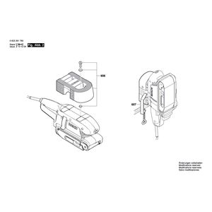 Запчасти для ленточной шлифовальной машины Bosch PBS 7 AE 230 V 0603391760, деталировка 2