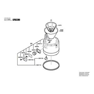 Запчасти для универсального пылесоса Bosch PAS 12-27 F 230 V 0603395203, деталировка 3
