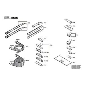 Запчасти для универсального пылесоса Bosch PAS 12-27 F 230 V 0603395203, деталировка 4