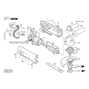 Запчасти для угловой шлифмашины Bosch PWS 8-125 CE 230 V 0603404802, деталировка 1