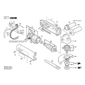 Запчасти для угловой шлифмашины Bosch PWS 9-125 CE 230 V 0603405703