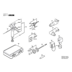 Запчасти для аккумуляторного отбойного молотка Bosch PBH 12 VR 12 V 0603929103, деталировка 2