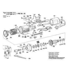 Запчасти для фрезера Bosch FBZ 40-30 230 V 0603970703, деталировка 1