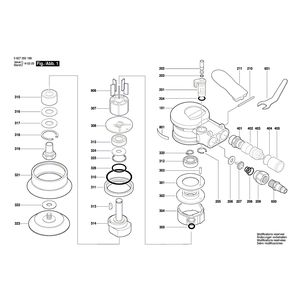 Запчасти для эксцентриковой шлифмашины Bosch DEX 80 0607350198, деталировка 1