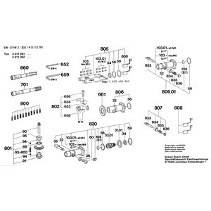 Запчасти для перфоратора Bosch 220 V 0611202913, деталировка 3