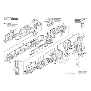 Запчасти для перфоратора Bosch UBH 2/20 S 230 V 0611210003, деталировка 1