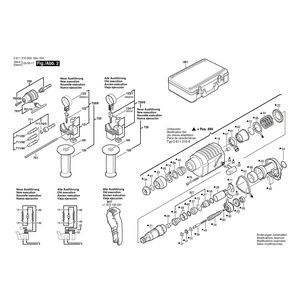 Запчасти для перфоратора Bosch UBH 2/20 S 230 V 0611210003, деталировка 2