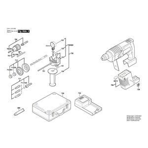 Запчасти для аккумуляторного отбойного молотка Bosch GBH 24 V 24 V 0611213003, деталировка 2