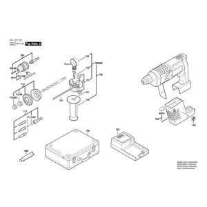 Запчасти для аккумуляторного отбойного молотка Bosch GBH 24 VR 24 V 0611213103, деталировка 2