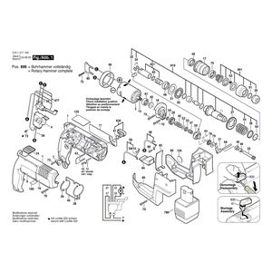 Запчасти для аккумуляторного отбойного молотка Bosch GBH 12 VR 12 V 0611217183