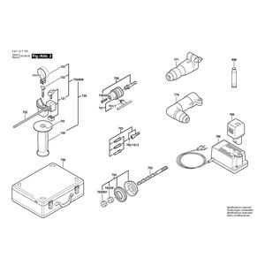 Запчасти для аккумуляторного отбойного молотка Bosch GBH 12 VRE 12 V 0611217783, деталировка 2