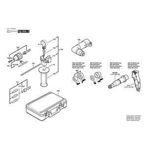 Запчасти для перфоратора Bosch GBH 2-24 DS 230 V 0611218003, деталировка 2