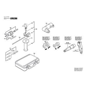 Запчасти для перфоратора Bosch GBH 2-24 DSE 230 V 0611218663, деталировка 2