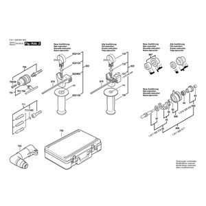 Запчасти для перфоратора Bosch GBH 2 SR 230 V 0611226803, деталировка 2