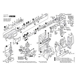 Запчасти для перфоратора Bosch GBH 38 230 V 0611227003, деталировка 1
