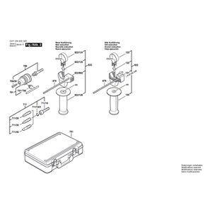 Запчасти для перфоратора Bosch GBH 2-20 S 230 V 0611234003, деталировка 2