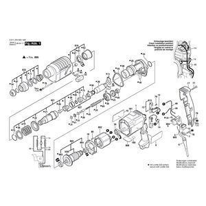 Запчасти для перфоратора Bosch GBH 2-20 SE 230 V 0611234663, деталировка 1