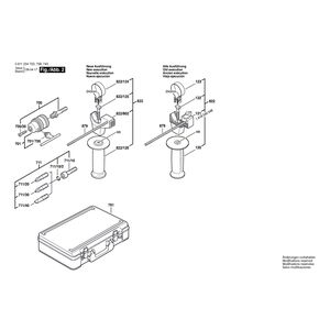 Запчасти для перфоратора Bosch GBH 2-20 SRE 230 V 0611234703, деталировка 2