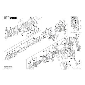 Запчасти для перфоратора Bosch GBH 2-22 RE 230 V 0611250703, деталировка 1