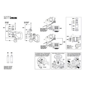 Запчасти для отбойного молотка Bosch GSH 11 E 230 V 0611316796, деталировка 2