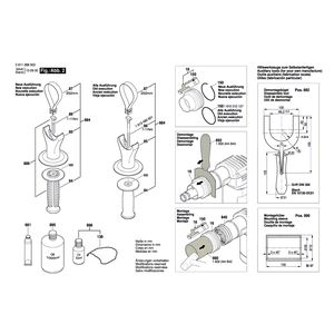 Запчасти для отбойного молотка Bosch GSH 500 230 V 0611388065, деталировка 2