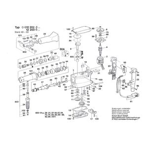 Запчасти для перфоратора Bosch 250 V 0612202001, деталировка 1