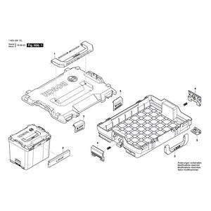 Запчасти для чемодана для инструмента Bosch L-Box 16054381ER, деталировка 1 Запчасти для чемодана для инструмента Bosch L-Box 16054381ER, деталировка 1