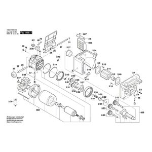 Запчасти для измельчителя садового Bosch AXT 22 D 230 V 3600H03000, деталировка 2