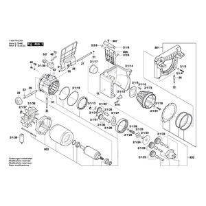 Запчасти для измельчителя садового Bosch AXT 23 TC 230 V 3600H03200, деталировка 2