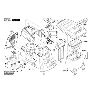 Запчасти для измельчителя садового Bosch AXT 25 TC 230 V 3600H03301, деталировка 1