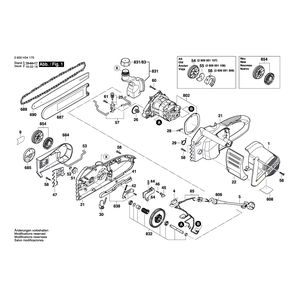 Запчасти для цепной пилы Bosch AKE 35 S 230 V 3600H34100, деталировка 1