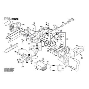 Запчасти для цепной пилы Bosch AKE 40-19 S 230 V 3600H36F01, деталировка 1