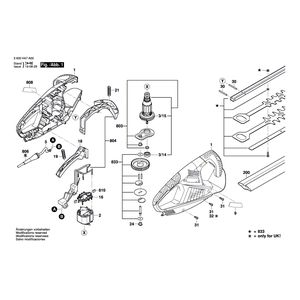 Запчасти для кустореза Bosch AHS 50-16 230 V 3600H47B00, деталировка 1