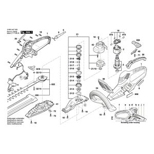 Запчасти для кустореза Bosch AHS 45-26 230 V 3600H47E00, деталировка 1