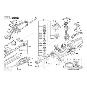 Запчасти для кустореза Bosch AHS 65-34 230 V 3600H47J00, деталировка 1