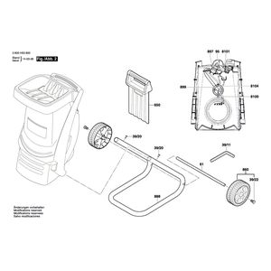 Запчасти для измельчителя садового Bosch AXT RAPID 2200 230 V 3600H53600, деталировка 2