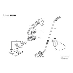 Запчасти для аккумуляторных ножниц Bosch AGS 10,8 LI 10.8 V 3600H56100, деталировка 1