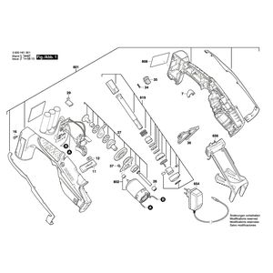 Запчасти для аккумуляторной сабельной пилы Bosch KEO 10,8 LI 10.8 V 3600H61901, деталировка 1