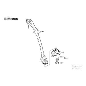 Запчасти для триммера для травы Bosch ART 2300 EASYTRIM 230 V 3600H78A02