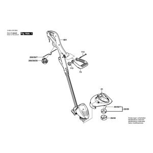 Запчасти для триммера для травы Bosch ART 23 COMBITRIM 230 V 3600H78B00, деталировка 1