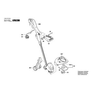 Запчасти для триммера для травы Bosch ART3000 230 V 3600H78D09, деталировка 1