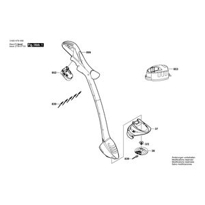 Запчасти для триммера для травы Bosch ART 23 EASYTRIM ACCU 14.4 V 3600H78H06, деталировка 1
