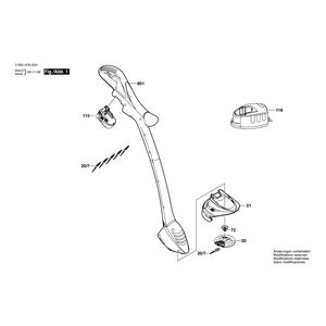 Запчасти для триммера для травы Bosch ART 26 EASYTRIM ACCU 14.4 V 3600H78J00