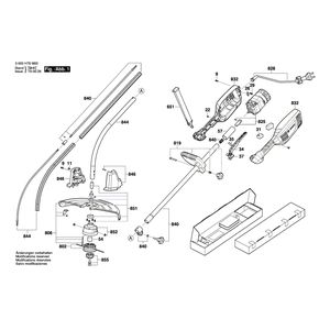 Запчасти для триммера для травы Bosch ART 35 230 V 3600H78M21, деталировка 1