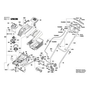 Запчасти для газонокосилки Bosch ROTAK 32 Ergoflex 230 V 3600H85E03, деталировка 1