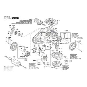 Запчасти для газонокосилки Bosch Indego 850 230 V 3600HA2104, деталировка 2